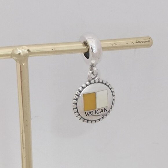 Pandora Vatican Flag Exclusive Dangle Charm Travel Vacation S925 Silver with box - Picture 1 of 7